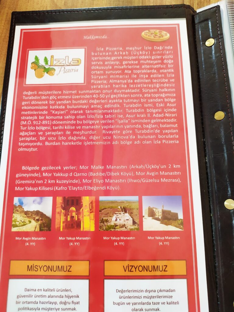 Mardin İzla Pizzeria Broşür